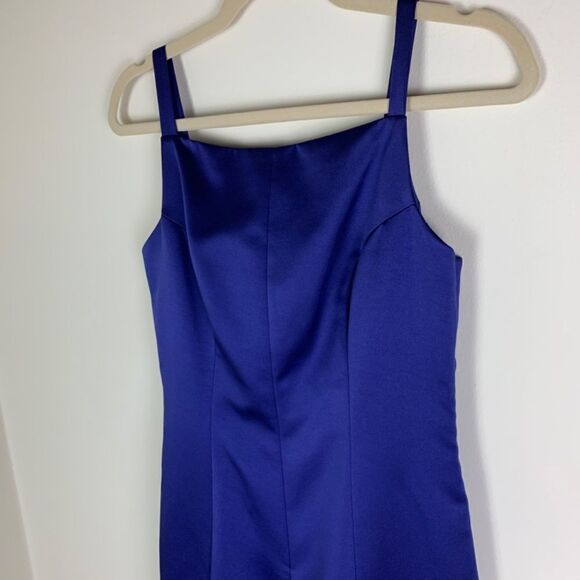ABS Collection Spaghetti Strap Blue Satin Gown Size 4 NEW - Picture 3 of 8